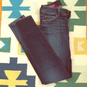 Red engine straight leg jeans